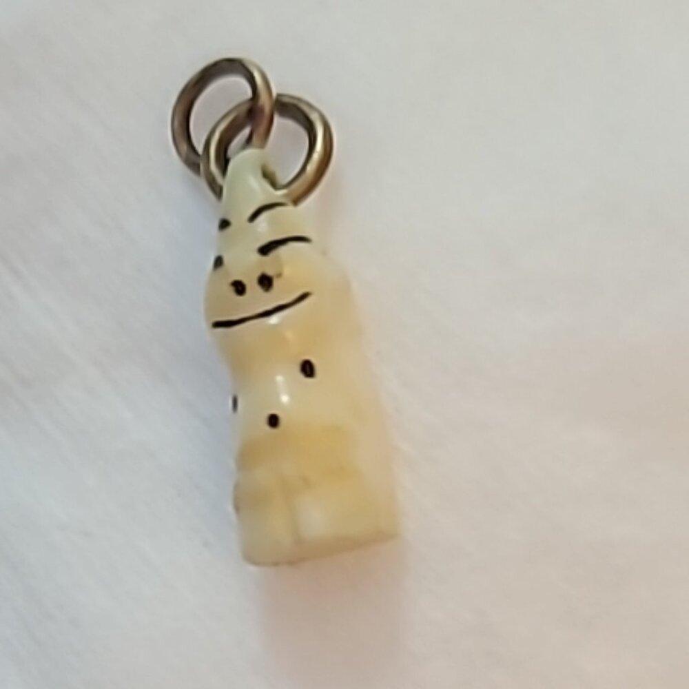 Antique Alaska Inuit Billiken Carved Lucky Charm Pendant Charm.